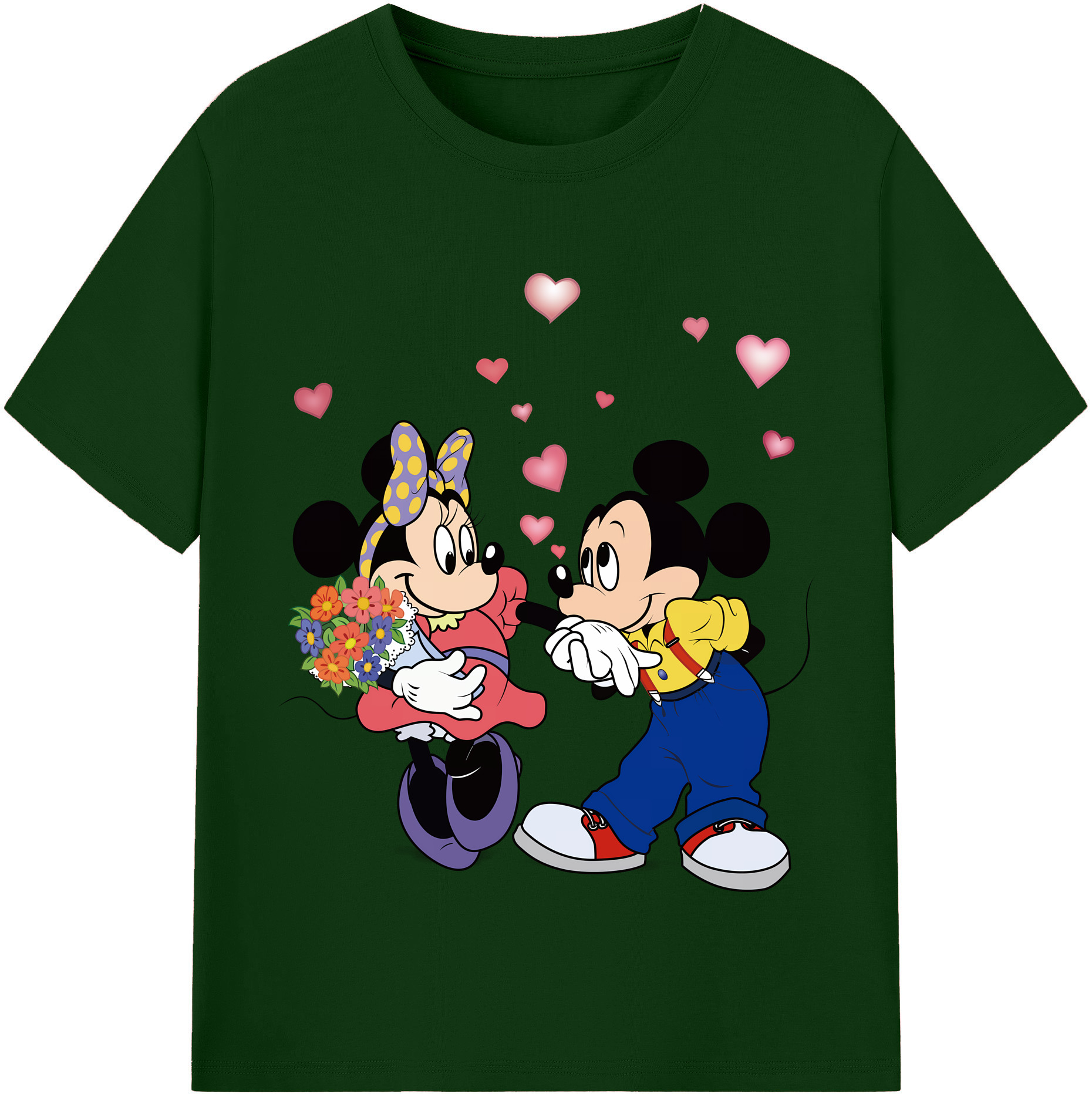 （画像用） ミッキーマウス Mickey Mouse 綿100％半袖Tシャツ（フロントプリント）